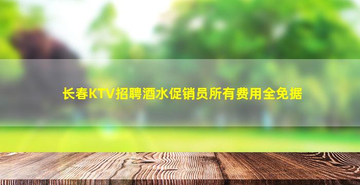 长春KTV招聘酒水促销员所有费用全免据